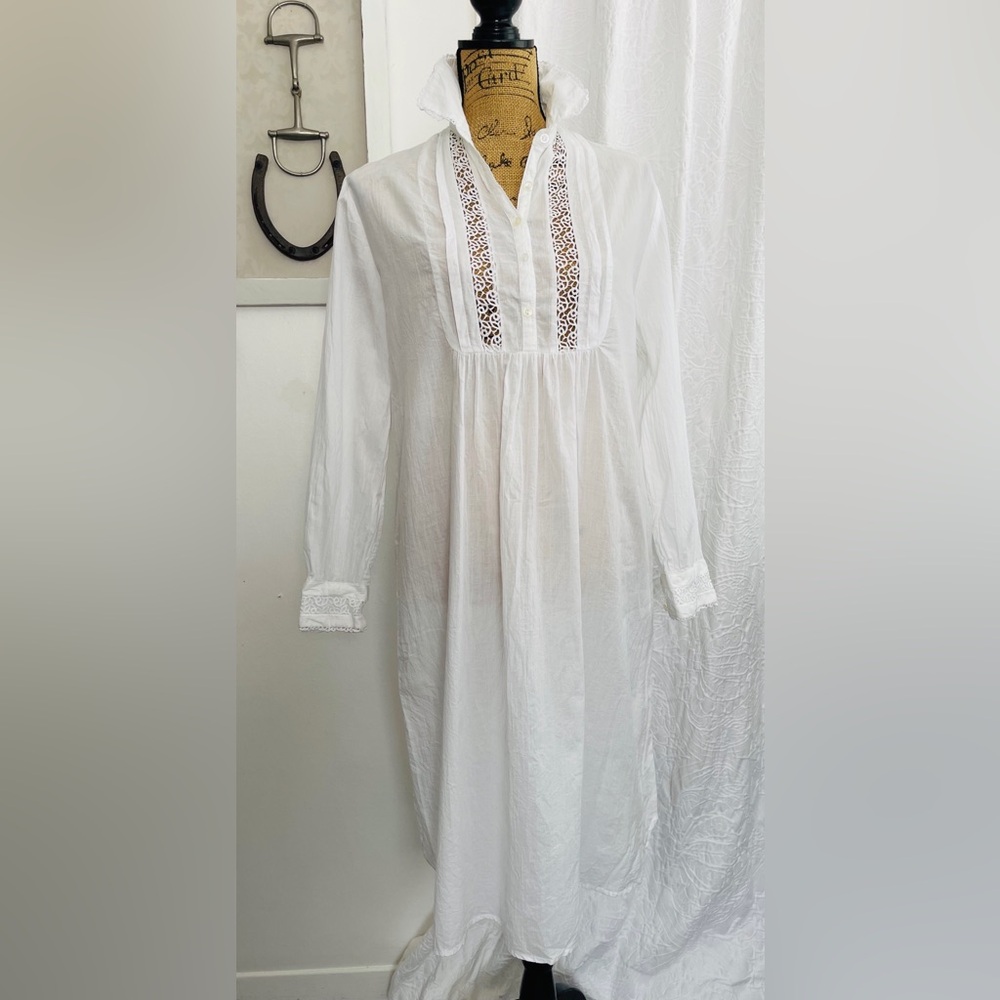 Eileen West Cotton Lawn Traditional Nightgown Victorian Bridgerton Romantic Sz.M